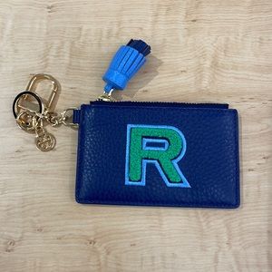 Tory Burch Leather Keyfob Card Case Monogram
